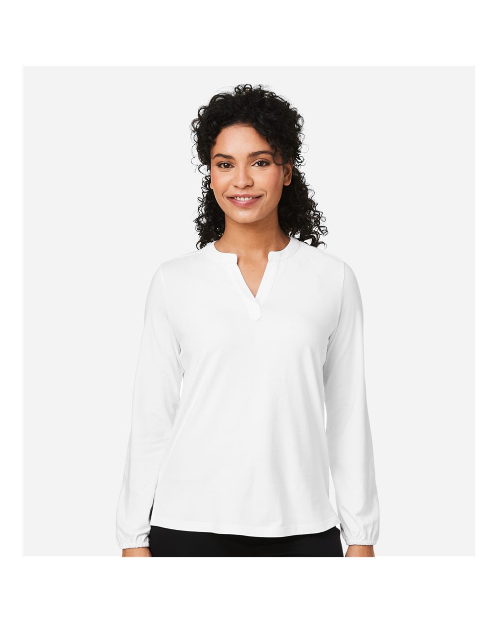 Women's Raleigh Half-Placket Knit Top – DP122W – White