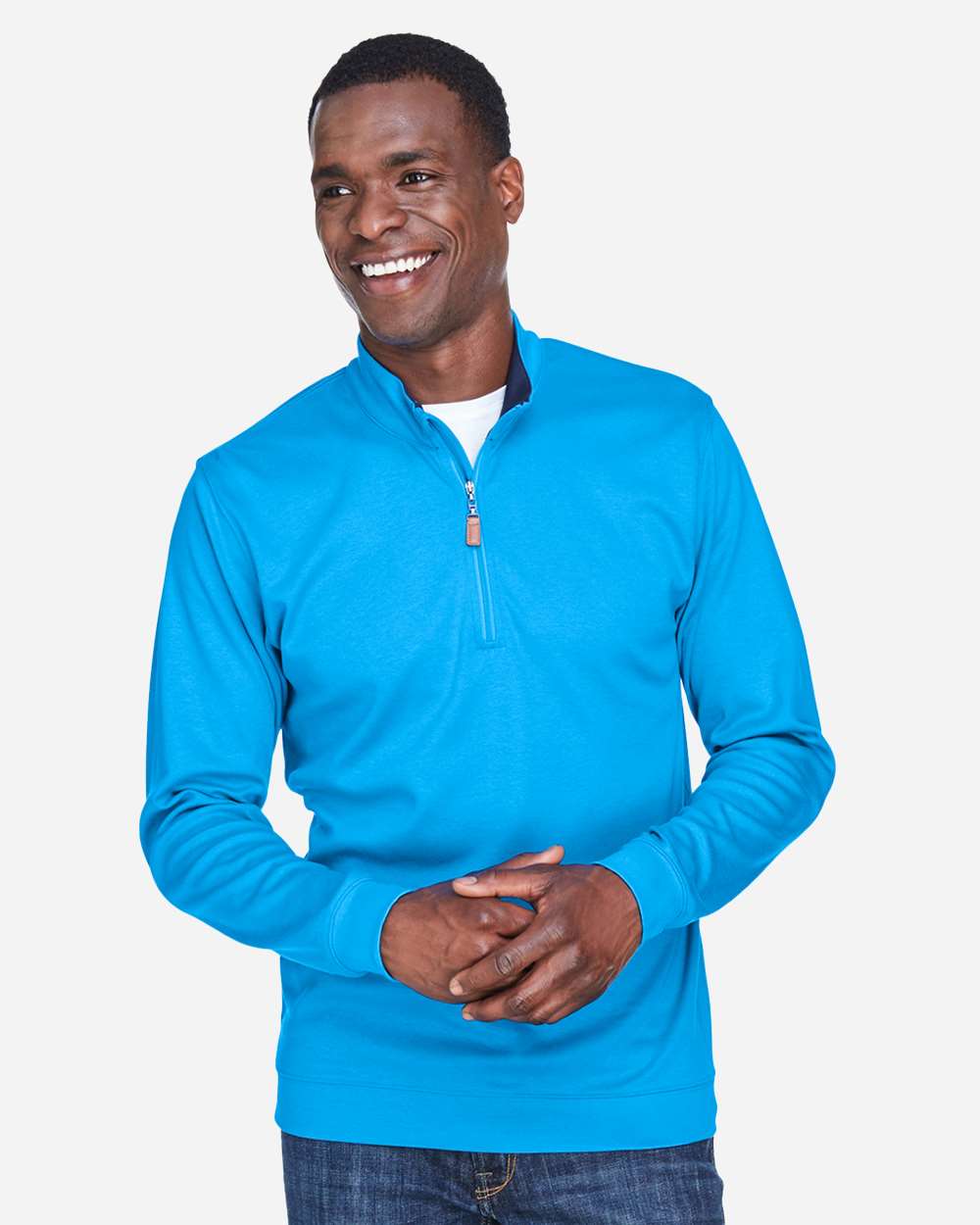 Men's DRYTEC20™ Performance Quarter-Zip Pullover – DG479 – Ocean Blue/ Navy/ Ocean Blue
