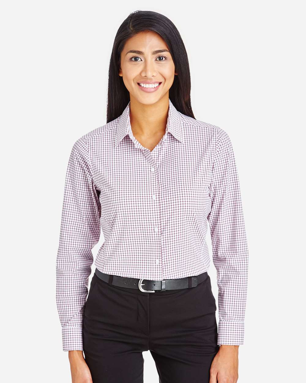 Women's CrownLux Performance® Micro Windowpane Woven Dress Shirt – DG540W