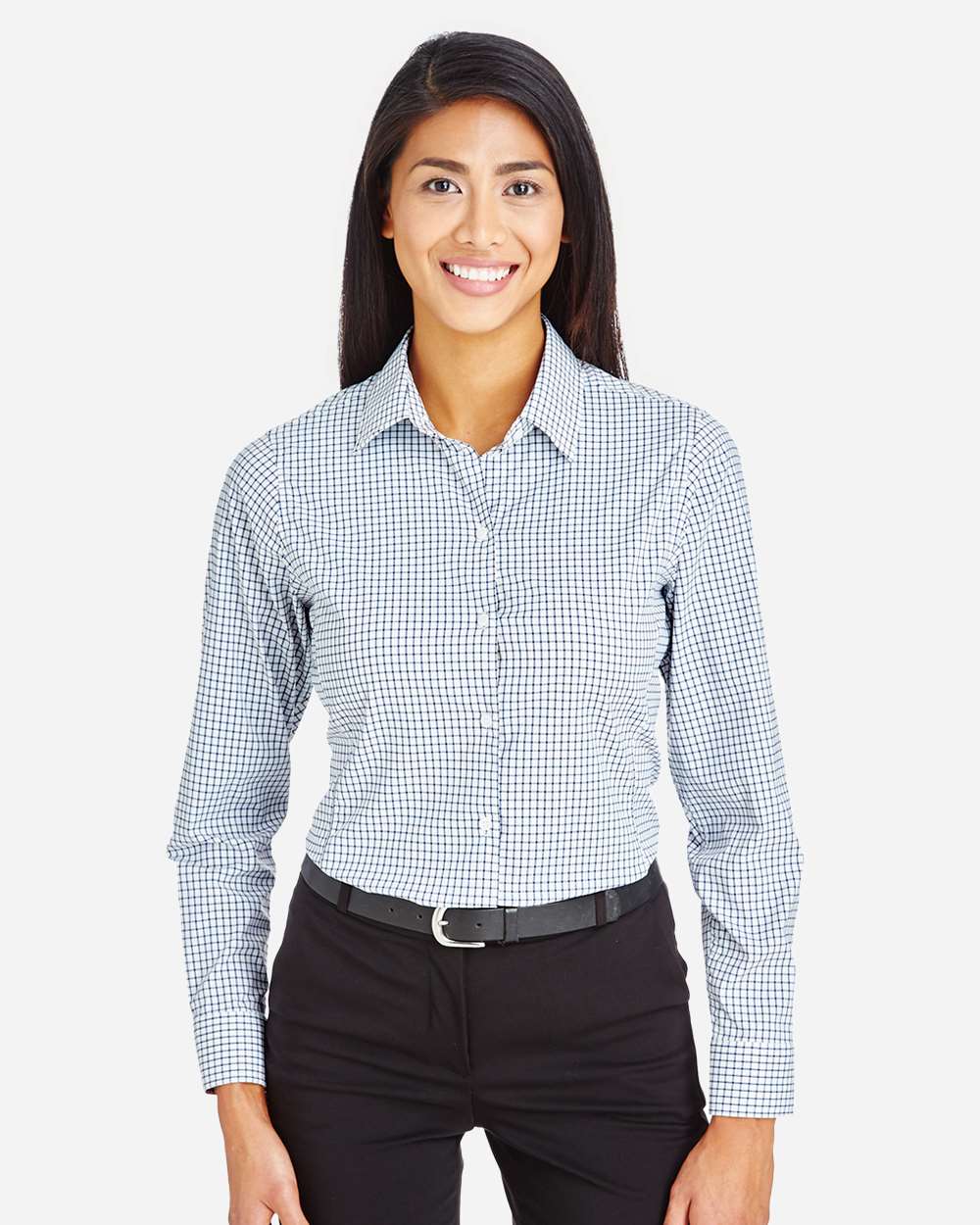 Women's CrownLux Performance® Micro Windowpane Woven Dress Shirt – DG540W