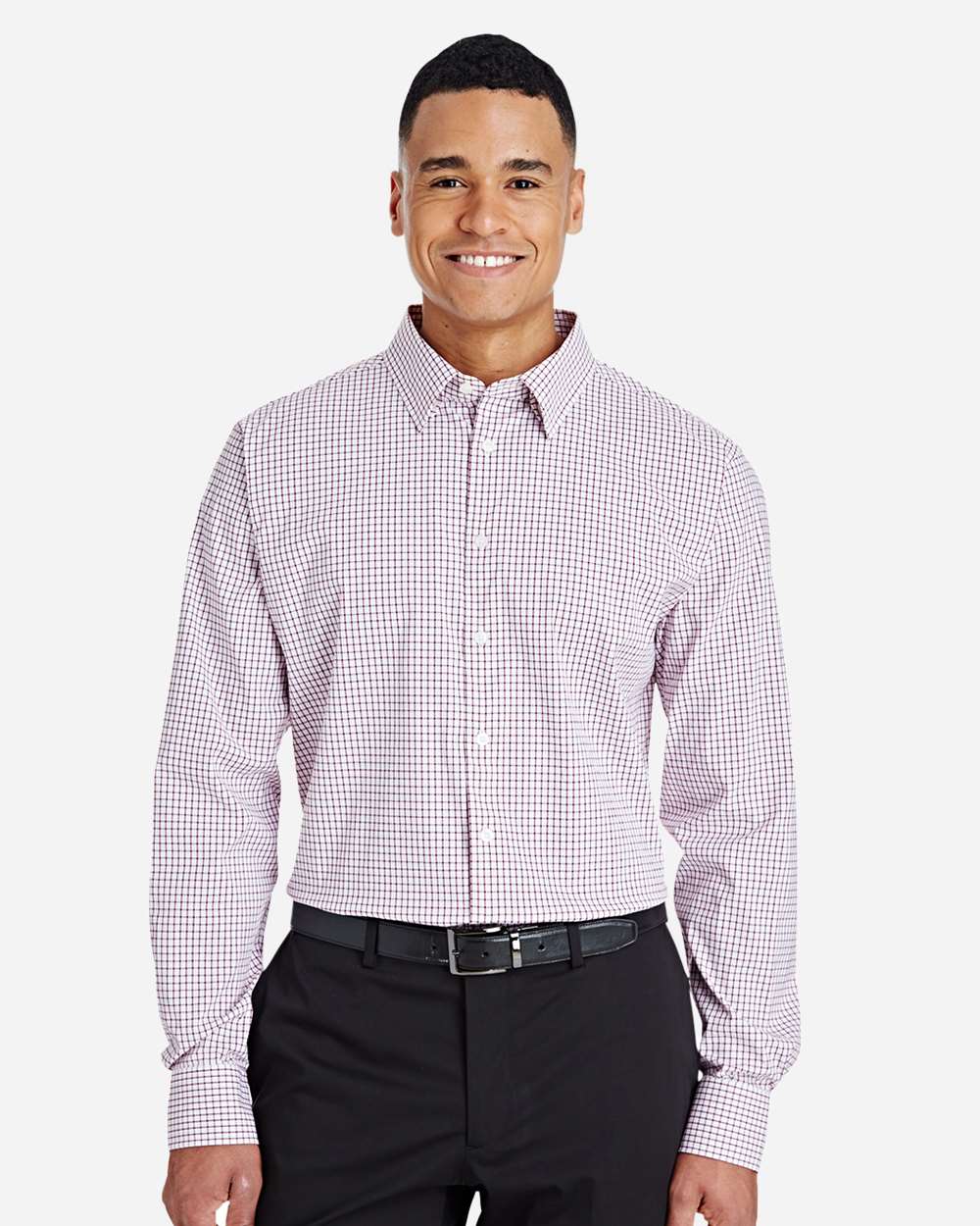 Men's CrownLux Performance® Micro Windowpane Woven Dress Shirt – DG540