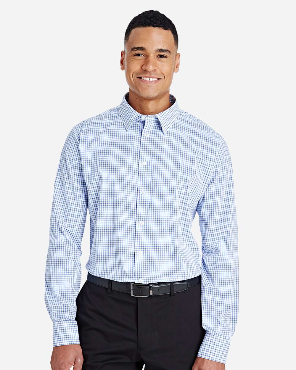 Men's CrownLux Performance® Micro Windowpane Woven Dress Shirt – DG540