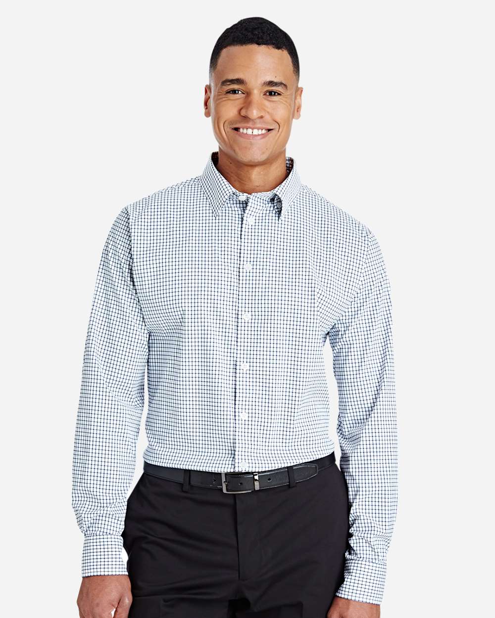 Men's CrownLux Performance® Micro Windowpane Woven Dress Shirt – DG540