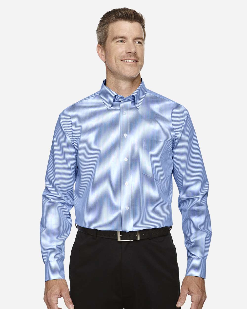 Men's Crown Collection® Banker Stripe Woven Dress Shirt – D645