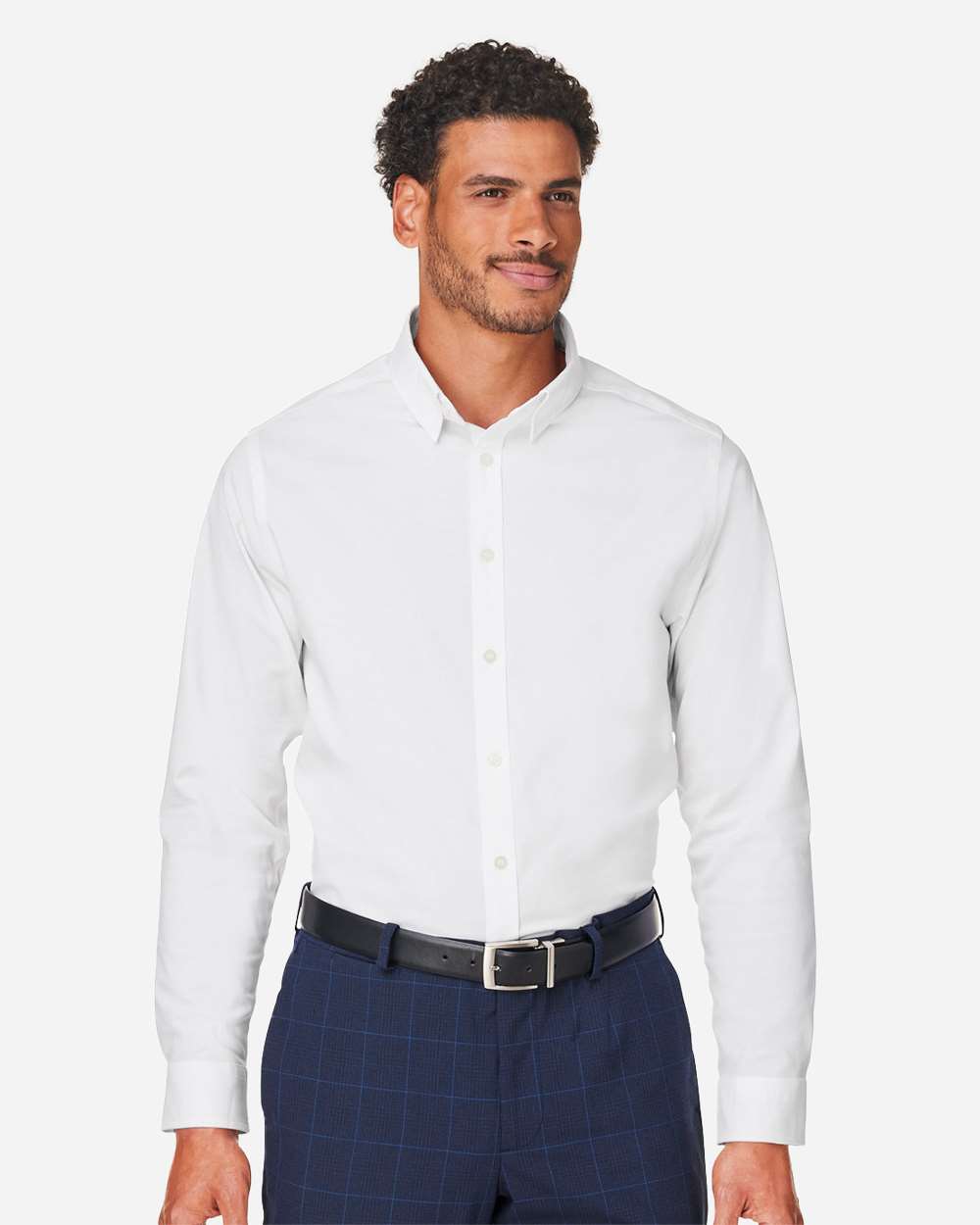 Men's CrownLux Performance® Spencer Poplin Dress Shirt – DG505 – White