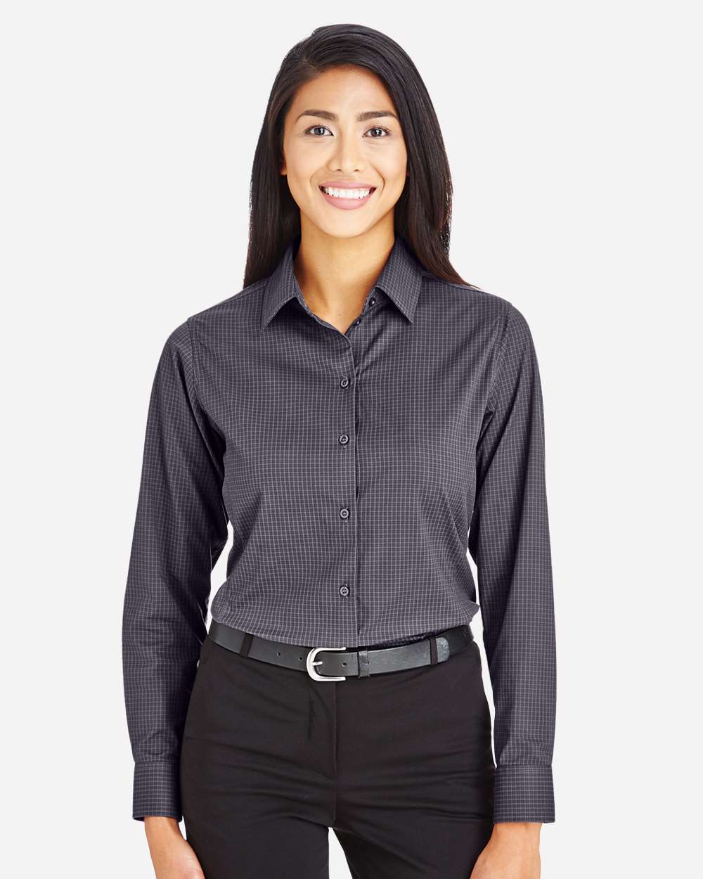 Women's CrownLux Performance® Tonal Mini Check Woven Dress Shirt – DG535W