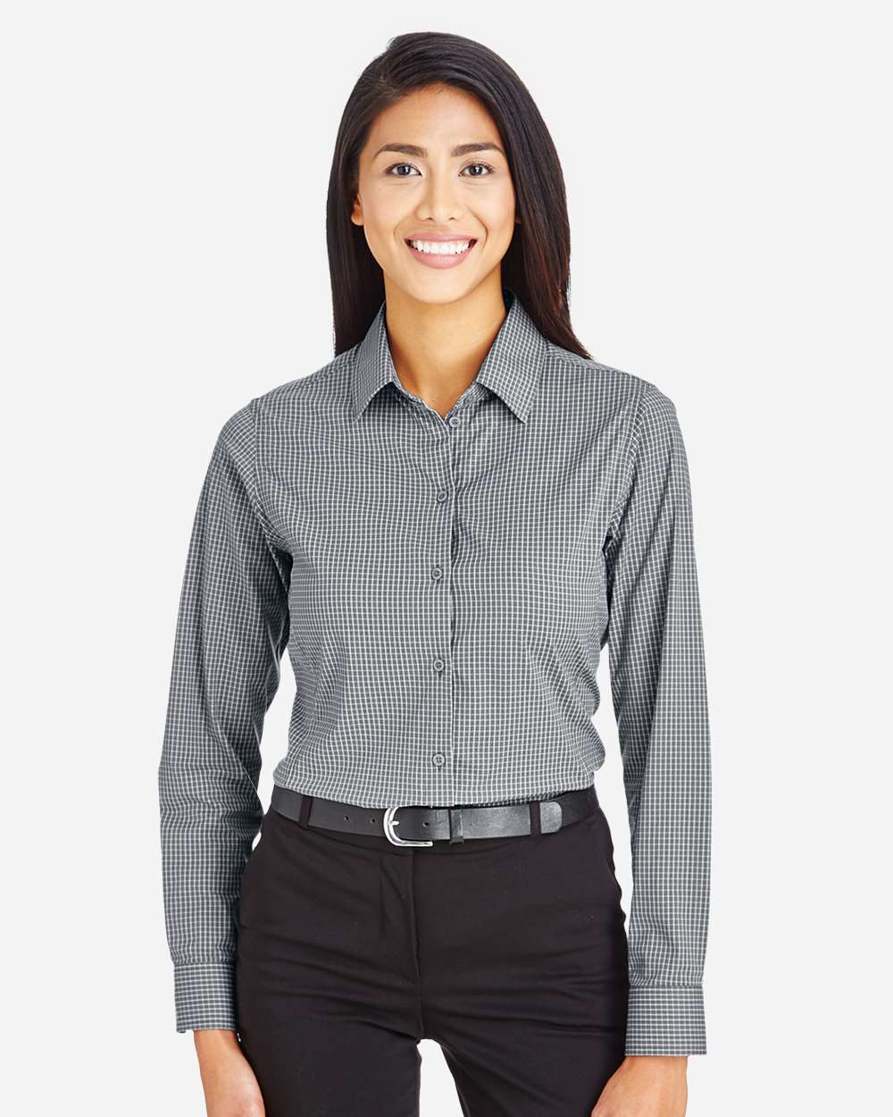 Women's CrownLux Performance® Tonal Mini Check Woven Dress Shirt – DG535W