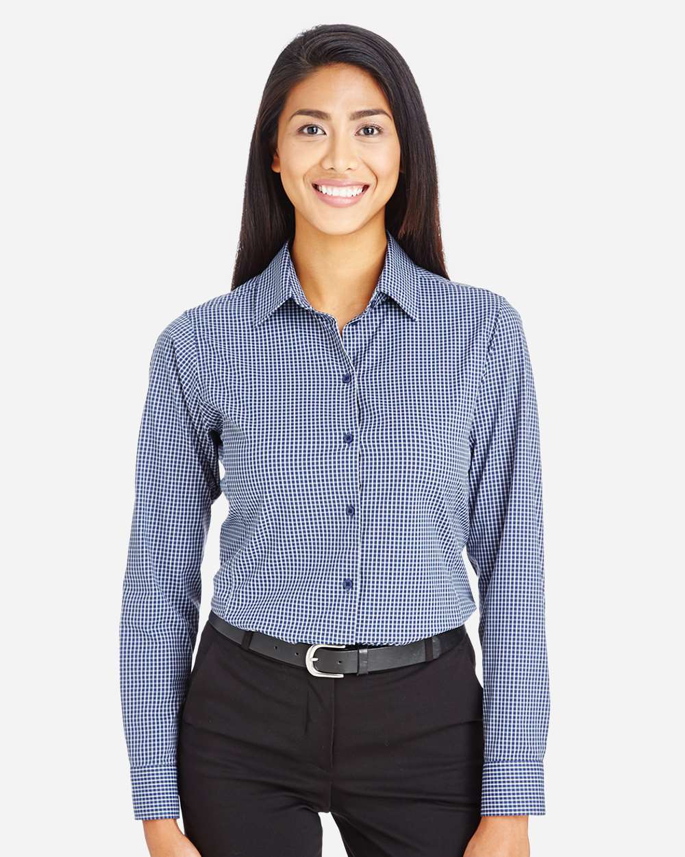 Women's CrownLux Performance® Tonal Mini Check Woven Dress Shirt – DG535W