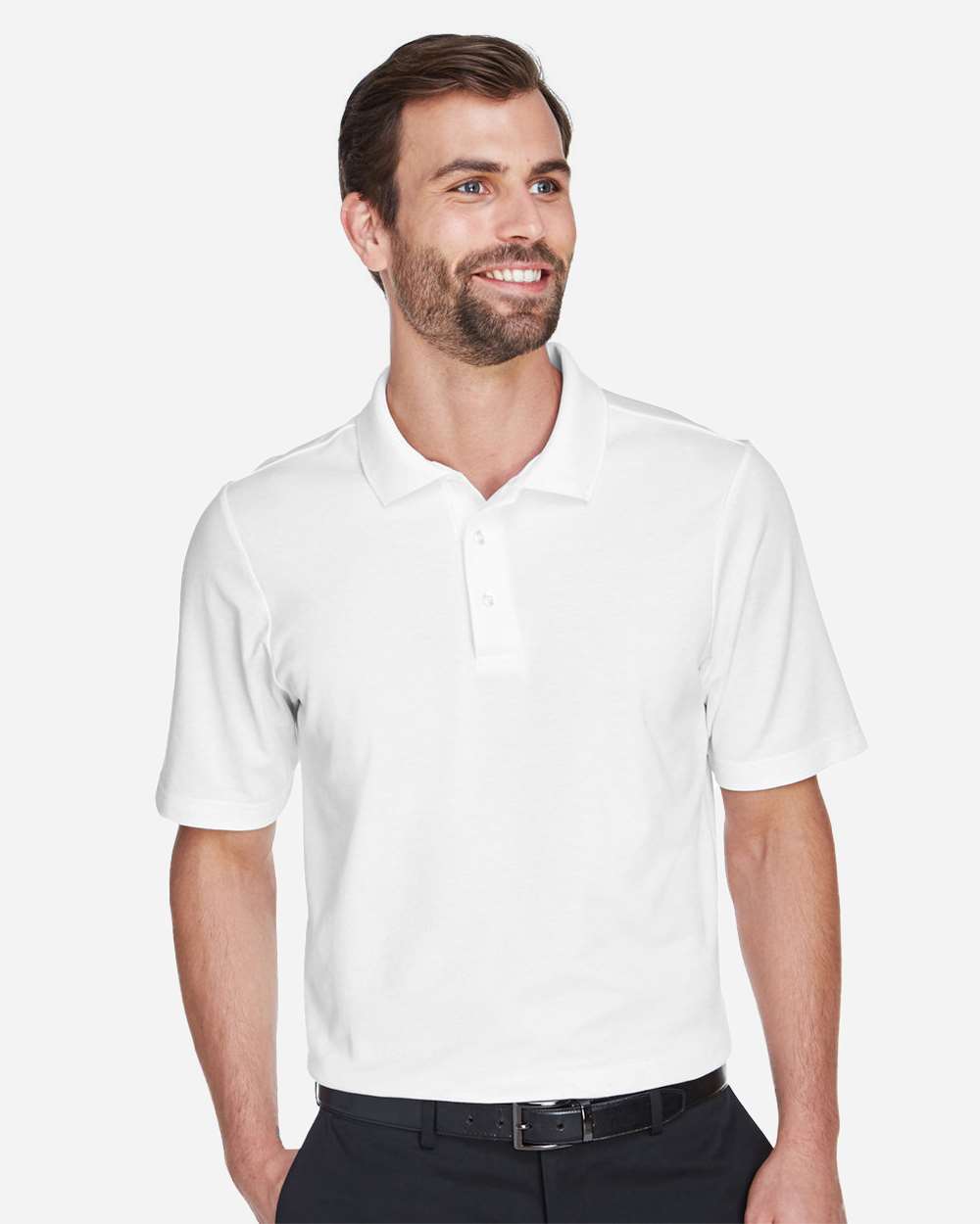 Men's Tall CrownLux Performance® Plaited Polo – DG20T – White