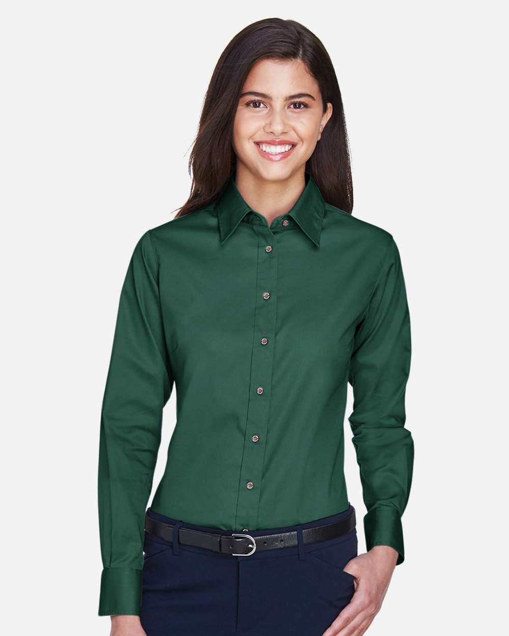 Women's Easy Blend™ Twill Dress Shirt with Stain-Release – M500W – Hunter