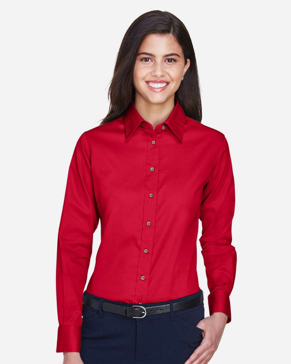 Women's Easy Blend™ Twill Dress Shirt with Stain-Release – M500W – Red