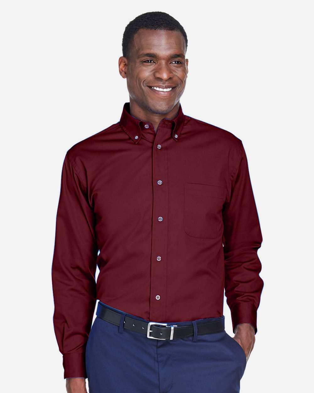 Men's Easy Blend™ Twill Shirt – M500 – Wine