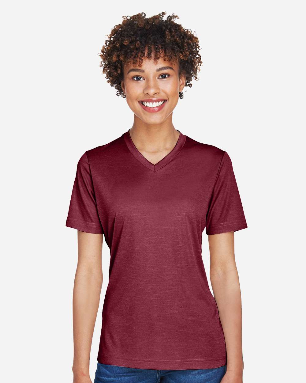 Women's Sonic Heather Performance T-Shirt – TT11HW – Sport Maroon Heather