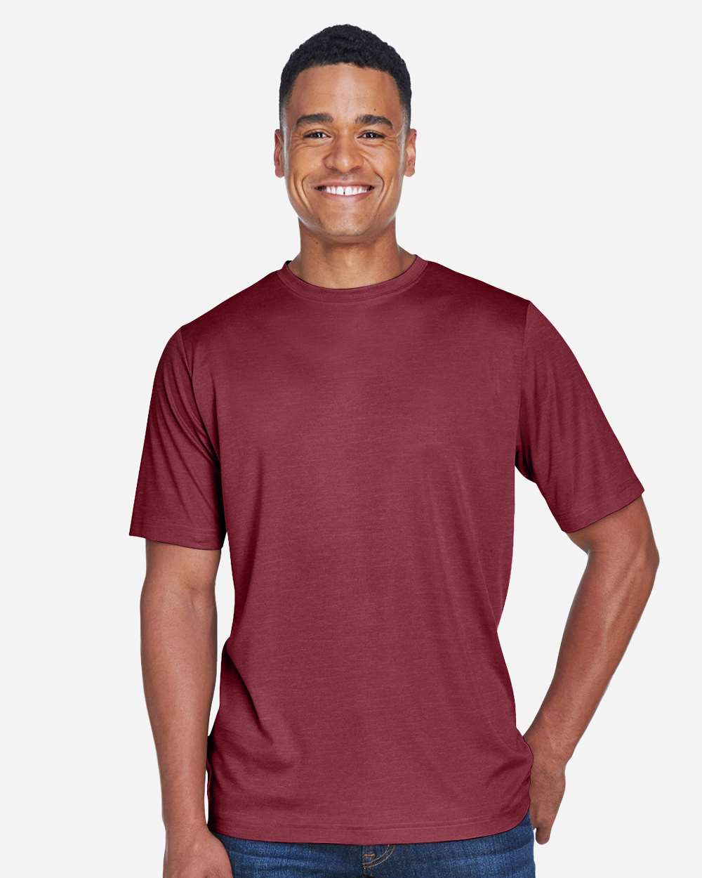 Men's Sonic Heather Performance T-Shirt – TT11H – Sport Maroon Heather