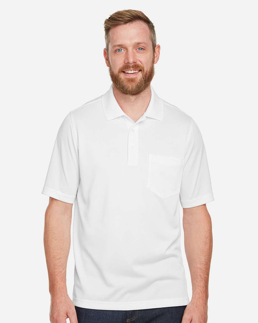 Men's Advantage Snag Protection Plus IL Pocket Polo – M348P – White