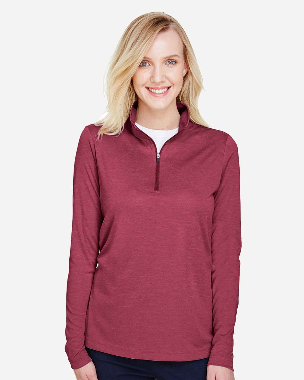 Women's Zone Sonic Heather Performance Quarter-Zip Pullover – TT31HW – Sport Maroon Heather