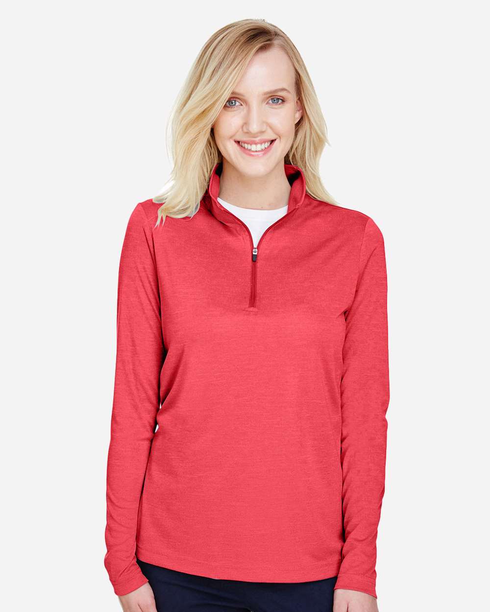 Women's Zone Sonic Heather Performance Quarter-Zip Pullover – TT31HW – Sport Red Heather
