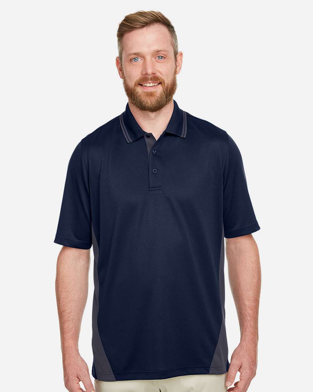 Men's Flash Snag Protection Plus IL Colorblock Polo – M386 – Dark Navy/ Dark Charcoal