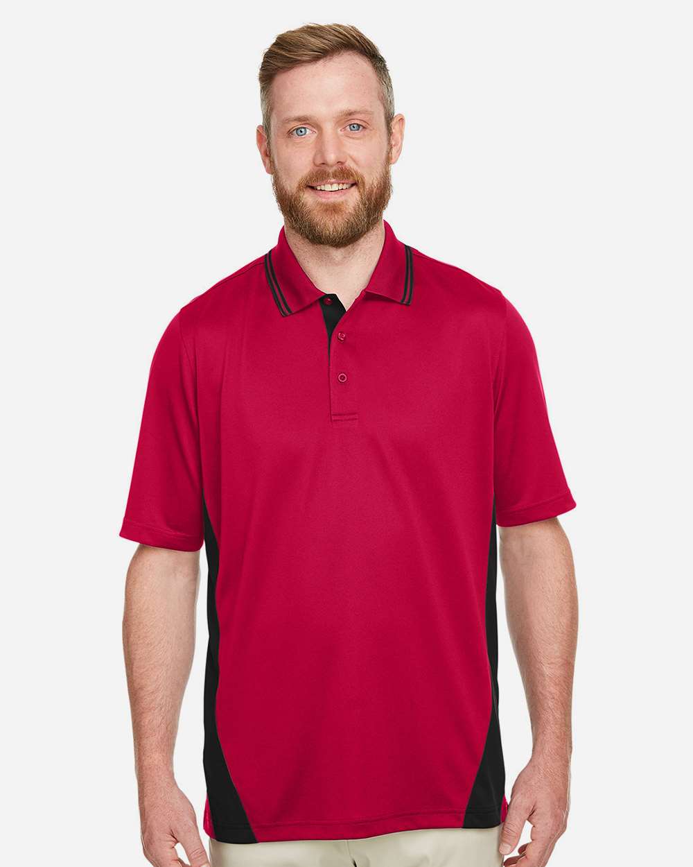 Men's Flash Snag Protection Plus IL Colorblock Polo – M386 – Red/ Black