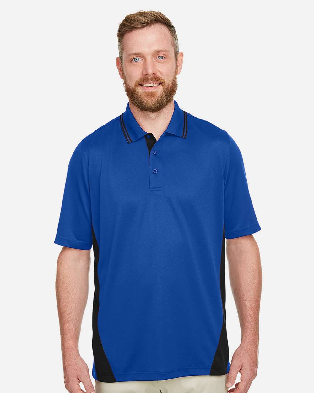 Men's Flash Snag Protection Plus IL Colorblock Polo – M386 – True Royal/ Black