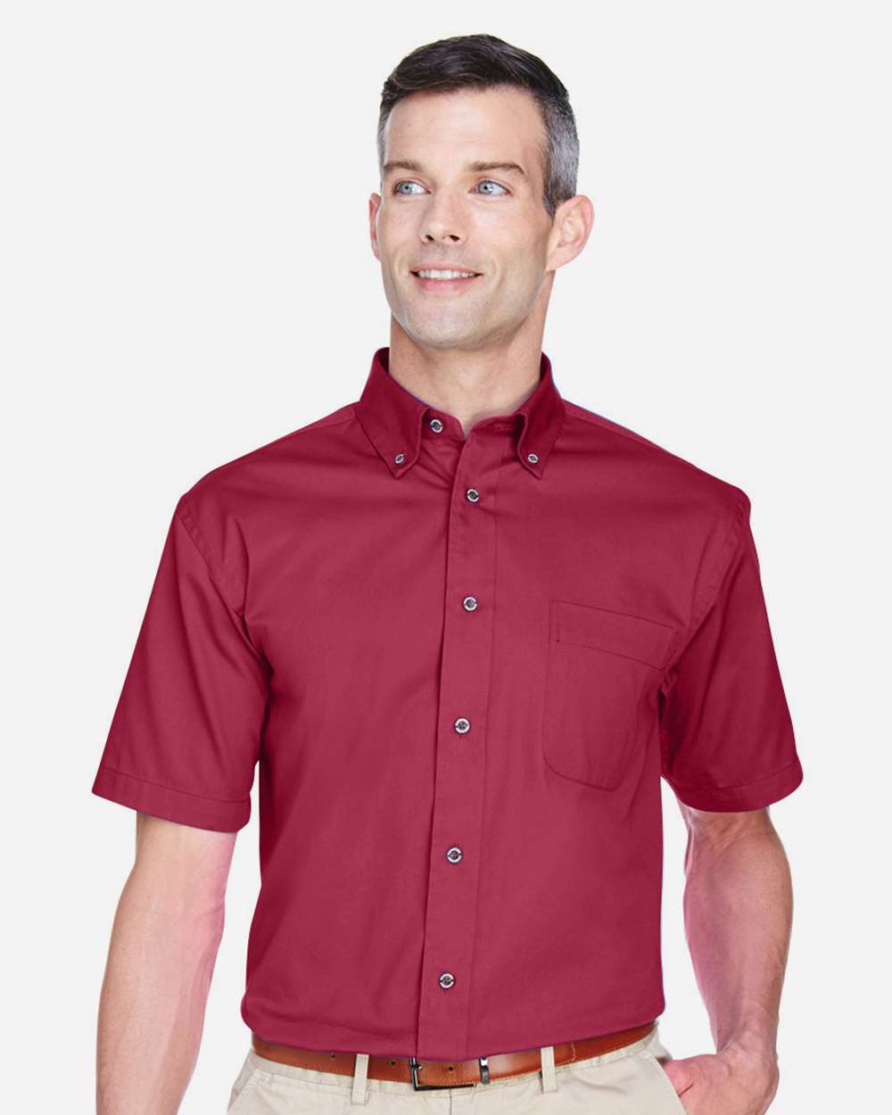 Men's Easy Blend™ Twill Dress Shirt with Stain-Release – M500S – Wine
