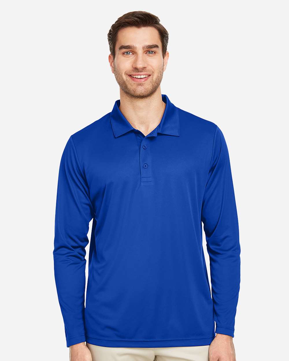 Men's Zone Performance Long Sleeve Polo – TT51L – Sport Royal
