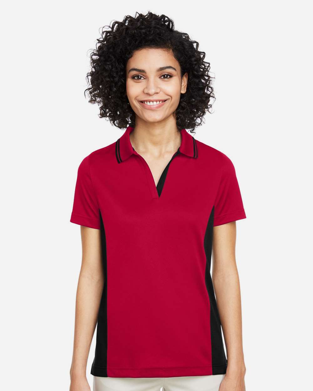 Women's Flash Snag Protection Plus IL Colorblock Polo – M386W – Red/ Black