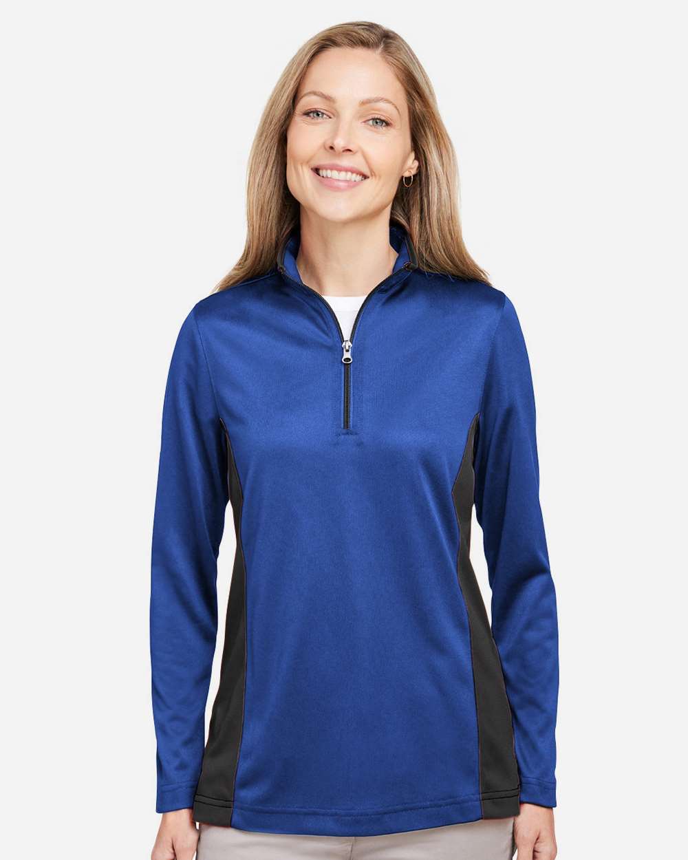 Women's Flash Snag Protection Plus IL Colorblock Quarter-Zip Pullover – M786W – True Royal/ Black