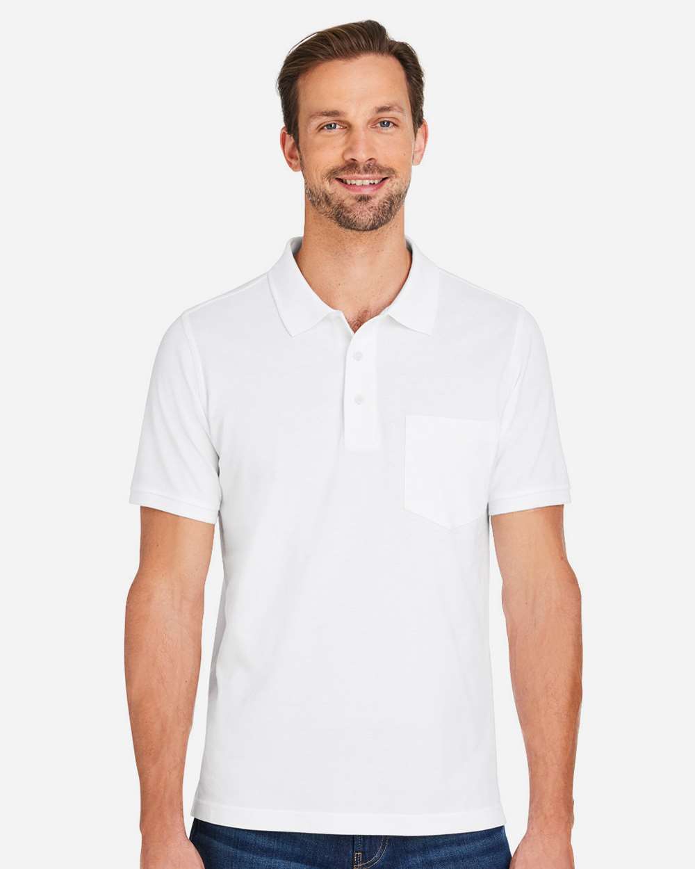 Men's Valiant Cotton Snag Protect Pocket Polo – M205P – White