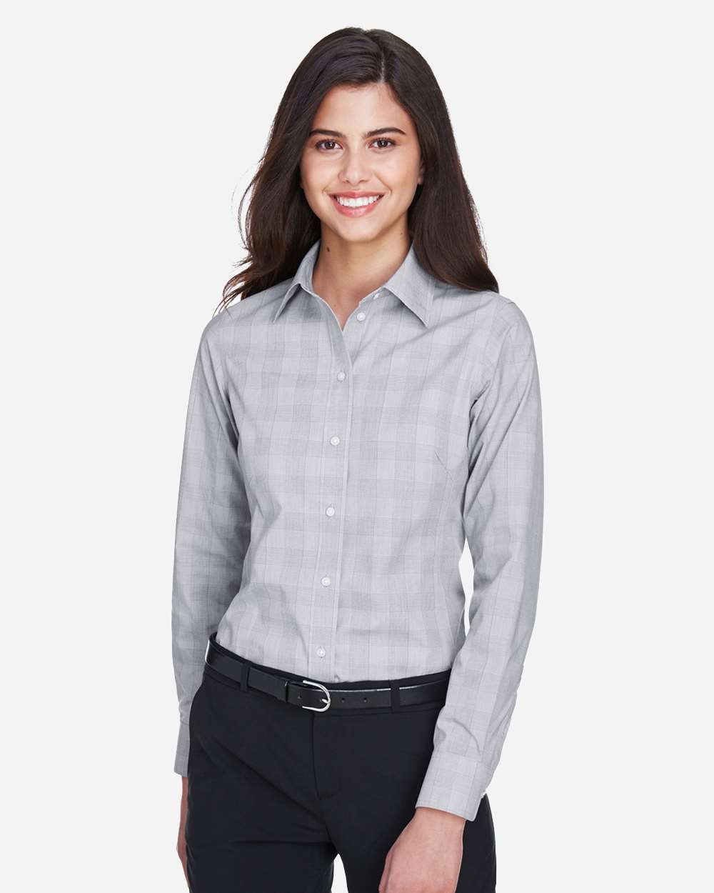 Women's Crown Collection® Glen Plaid Woven Dress Shirt – DG520W