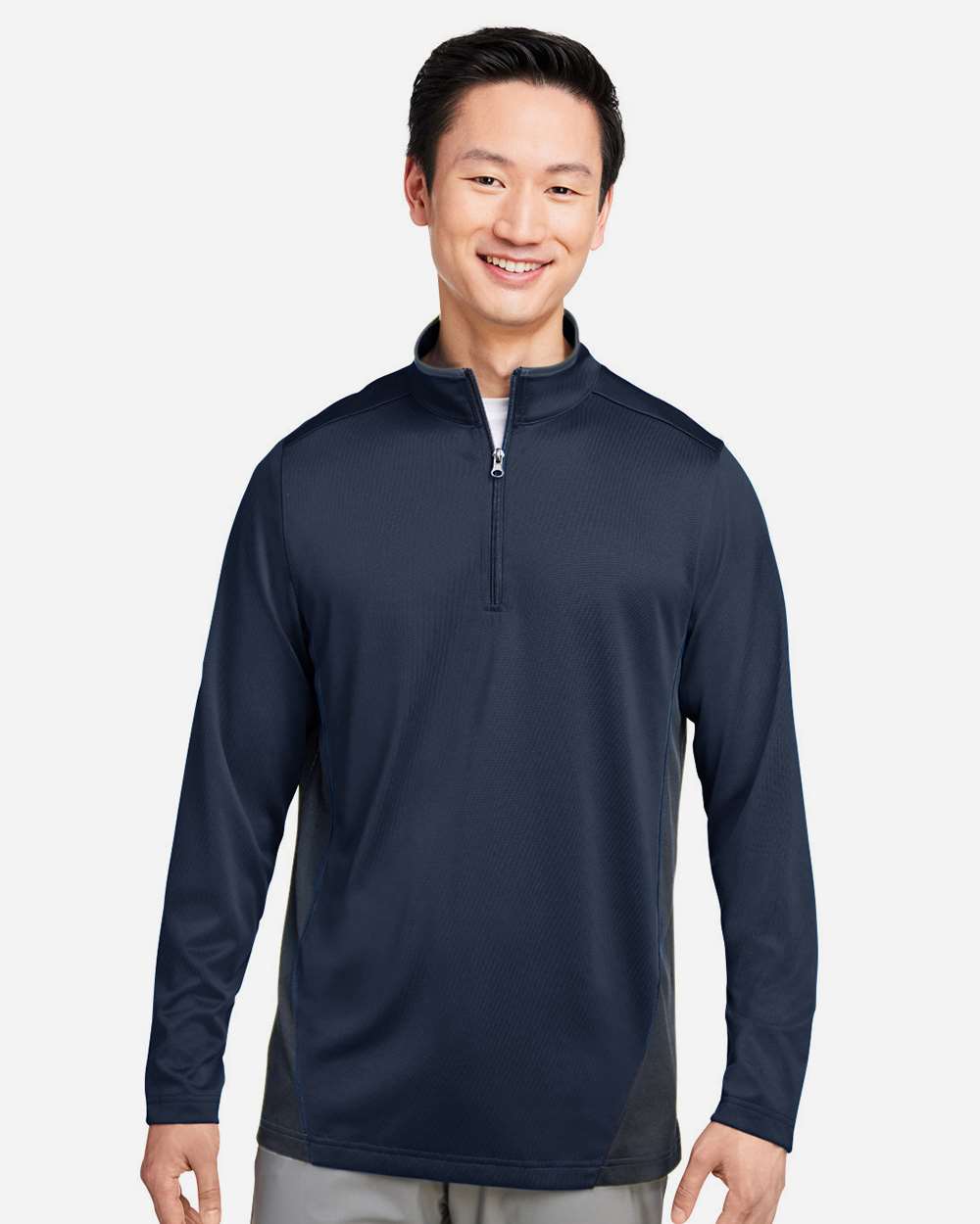 Men's Flash Snag Protection Plus IL Colorblock Quarter-Zip Pullover – M786 – Dark Navy/ Dark Charcoal
