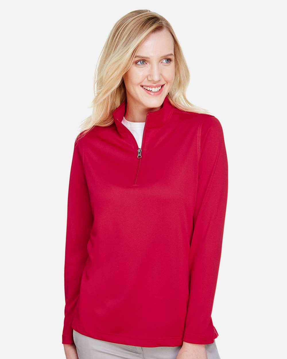 Women's Advantage Snag Protection Plus Quarter-Zip Pullover – M748W – Red