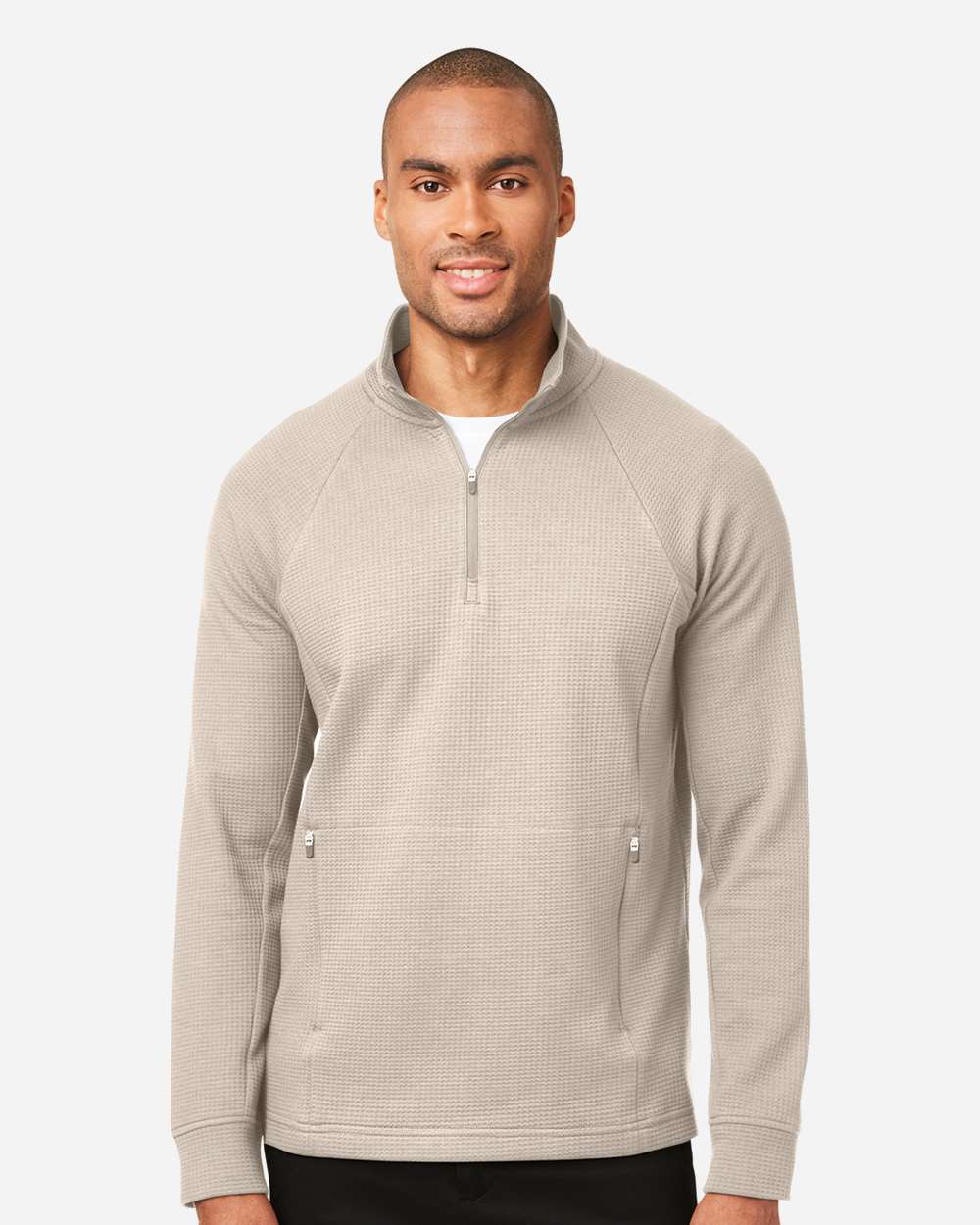 Men's Rhythm Waffle Quarter-Zip Pullover – NE200 – Oatmeal
