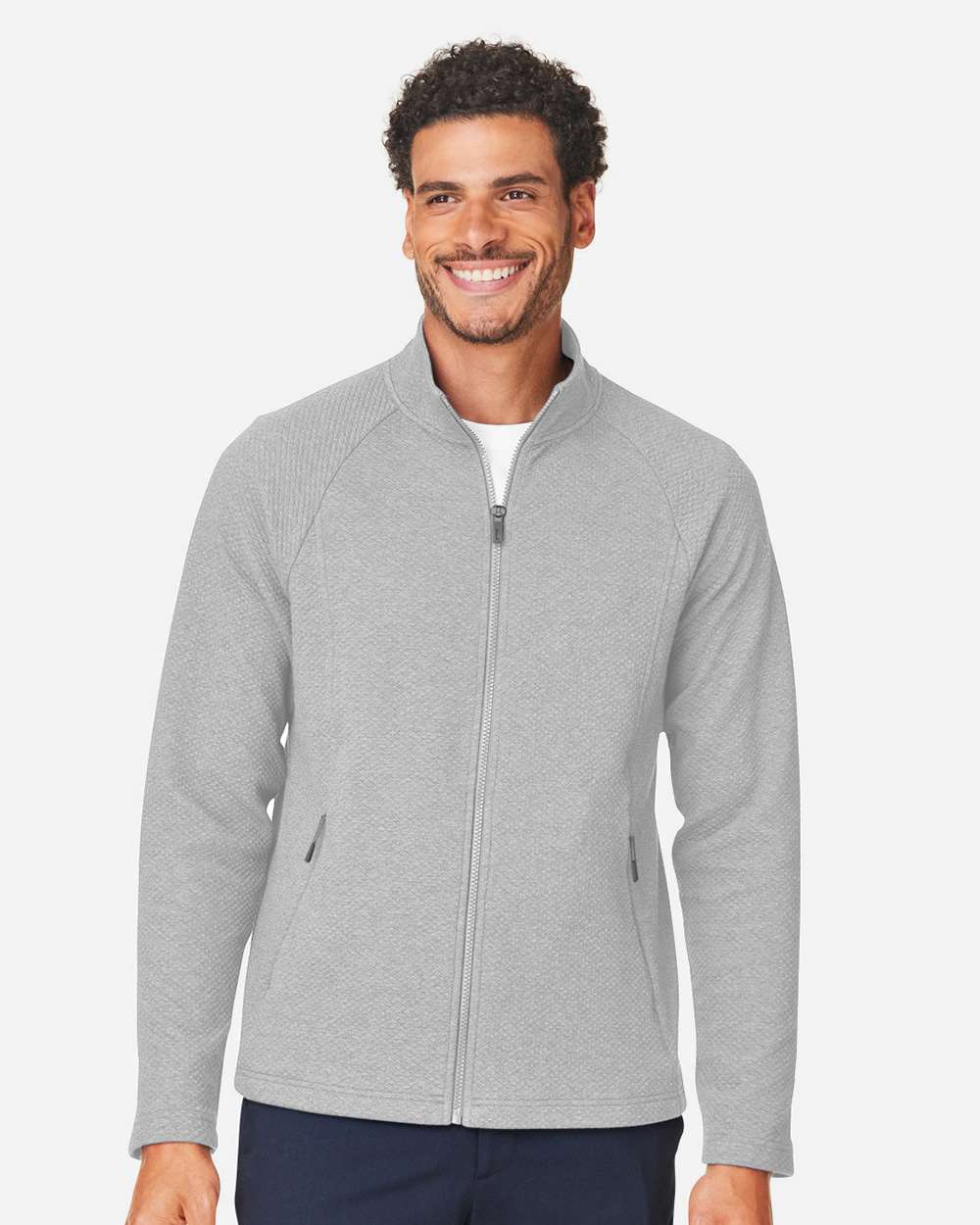 Men's Spirit Textured Full-Zip – NE727 – Platinum Heather