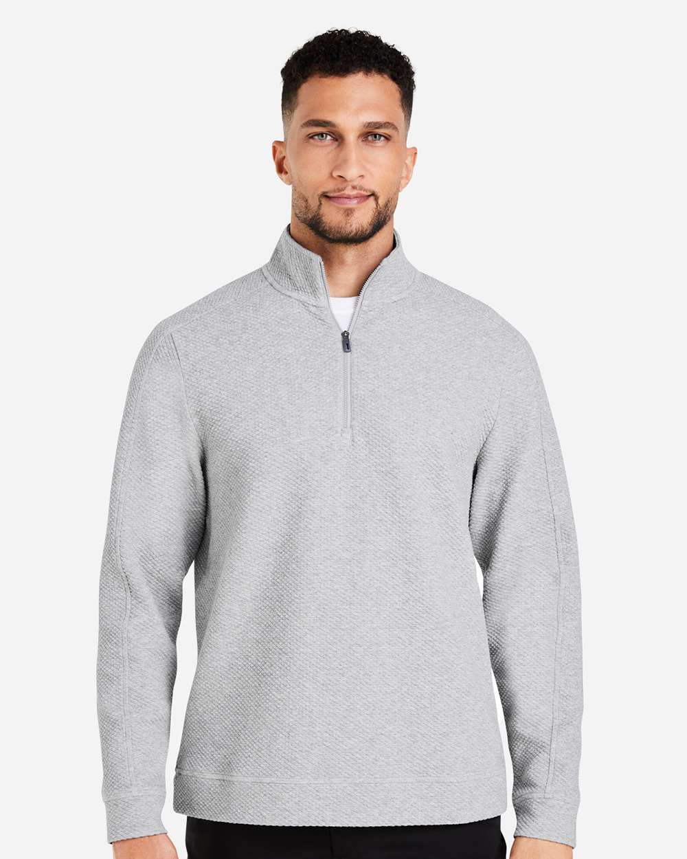 Men's Spirit Textured Quarter-Zip Pullover – NE725 – Platinum Heather