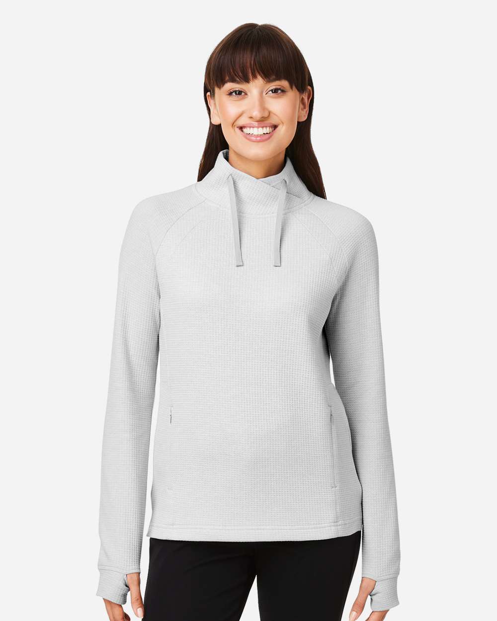 Women's Rhythm Waffle Cross-Neck Pullover – NE200W – Platinum