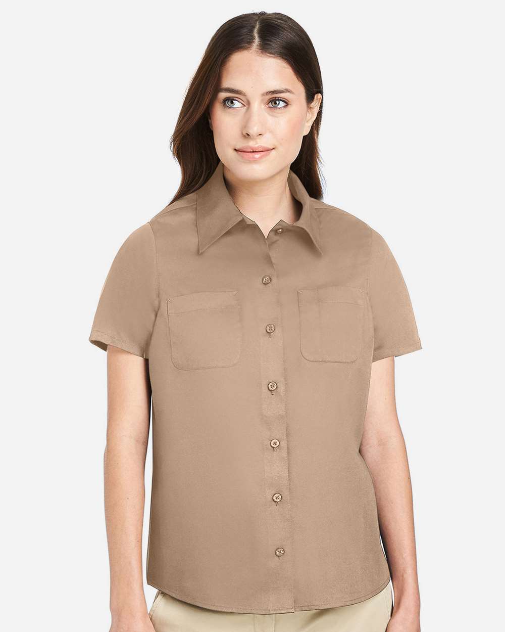 Women's Advantage IL Short Sleeve Dress Shirt – M585W – Khaki