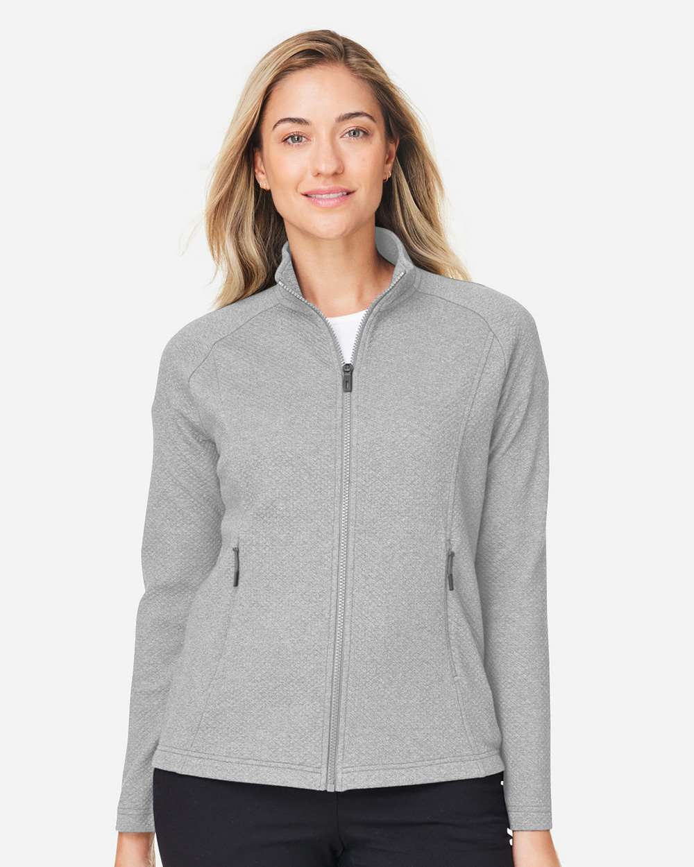 Women's Spirit Textured Full-Zip – NE727W – Platinum Heather