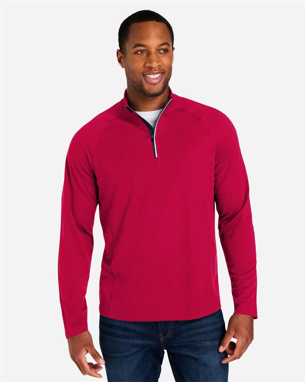 Men's Origin Performance Pique Quarter-Zip Pullover – CE418 – Classic Red/ Carbon