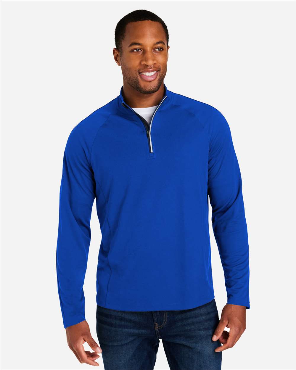Men's Origin Performance Pique Quarter-Zip Pullover – CE418 – True Royal/ Carbon
