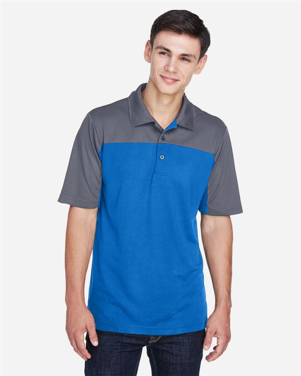 Men's Balance Colorblock Performance Piqué Polo – CE101 – True Royal/ Carbon