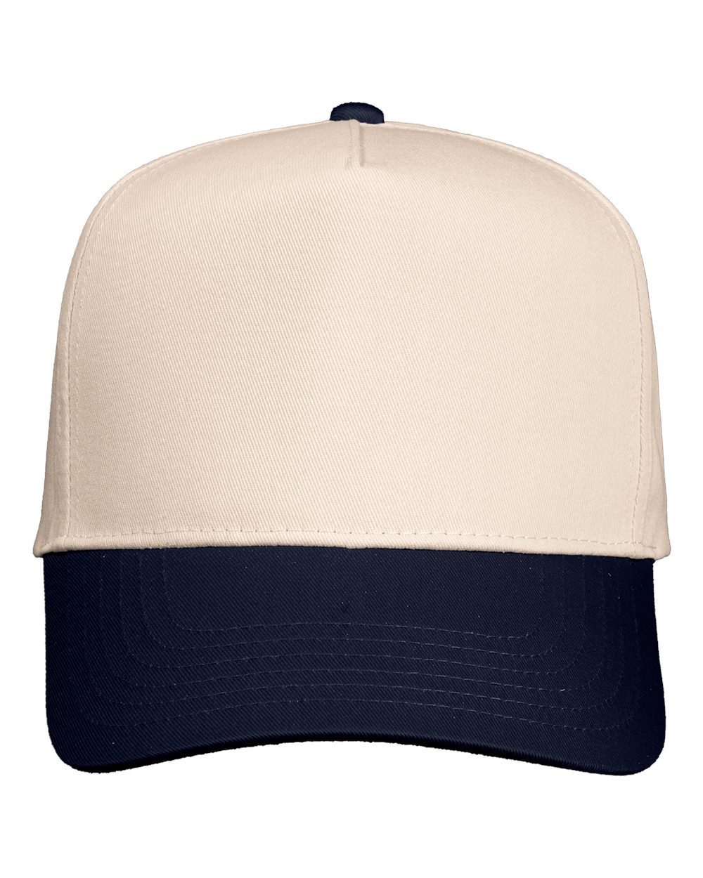 Five-Panel Twill Cap – 8869 – Natural/ Navy