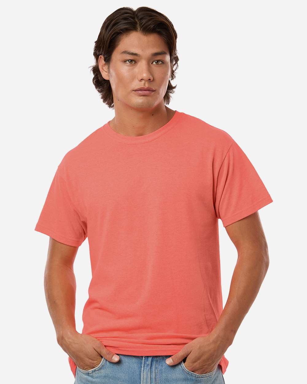 Men's Gold Soft Touch T-Shirt – 4800 – Heather Coral