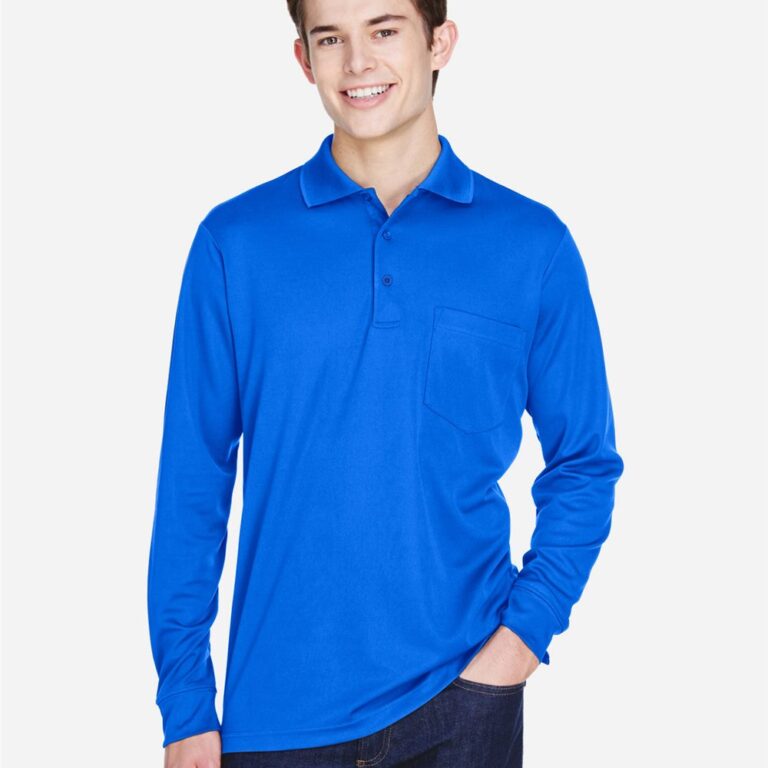 Men's Pinnacle Performance Long Sleeve Piqué Polo with Pocket – 88192P