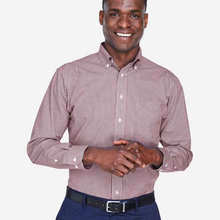 Men's Crown Collection® Gingham Check Woven Dress Shirt – D640