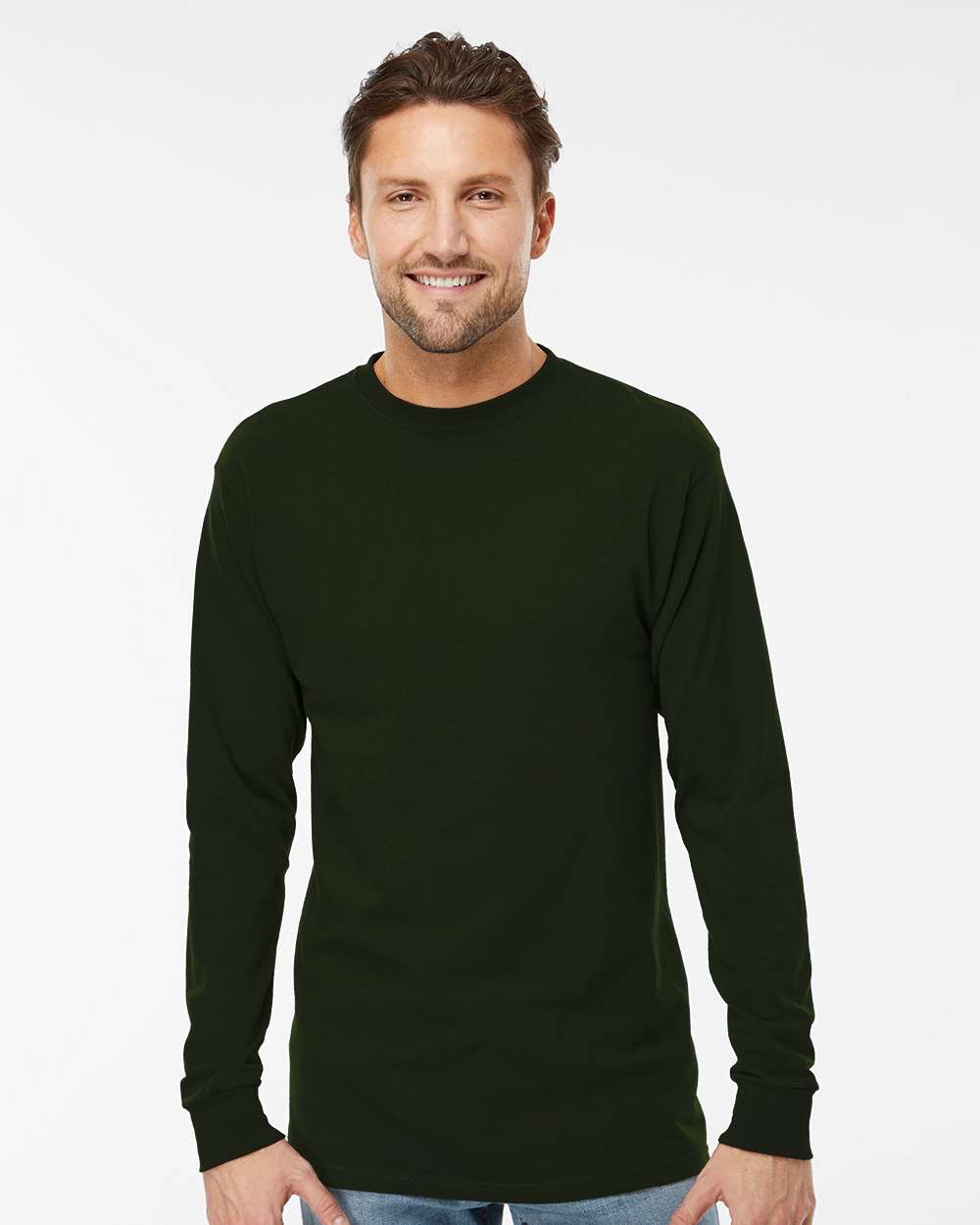 Unisex Gold Soft Touch Long Sleeve T-Shirt – 4820 – Forest Green