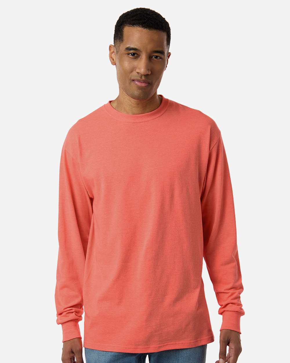 Unisex Gold Soft Touch Long Sleeve T-Shirt – 4820 – Heather Coral
