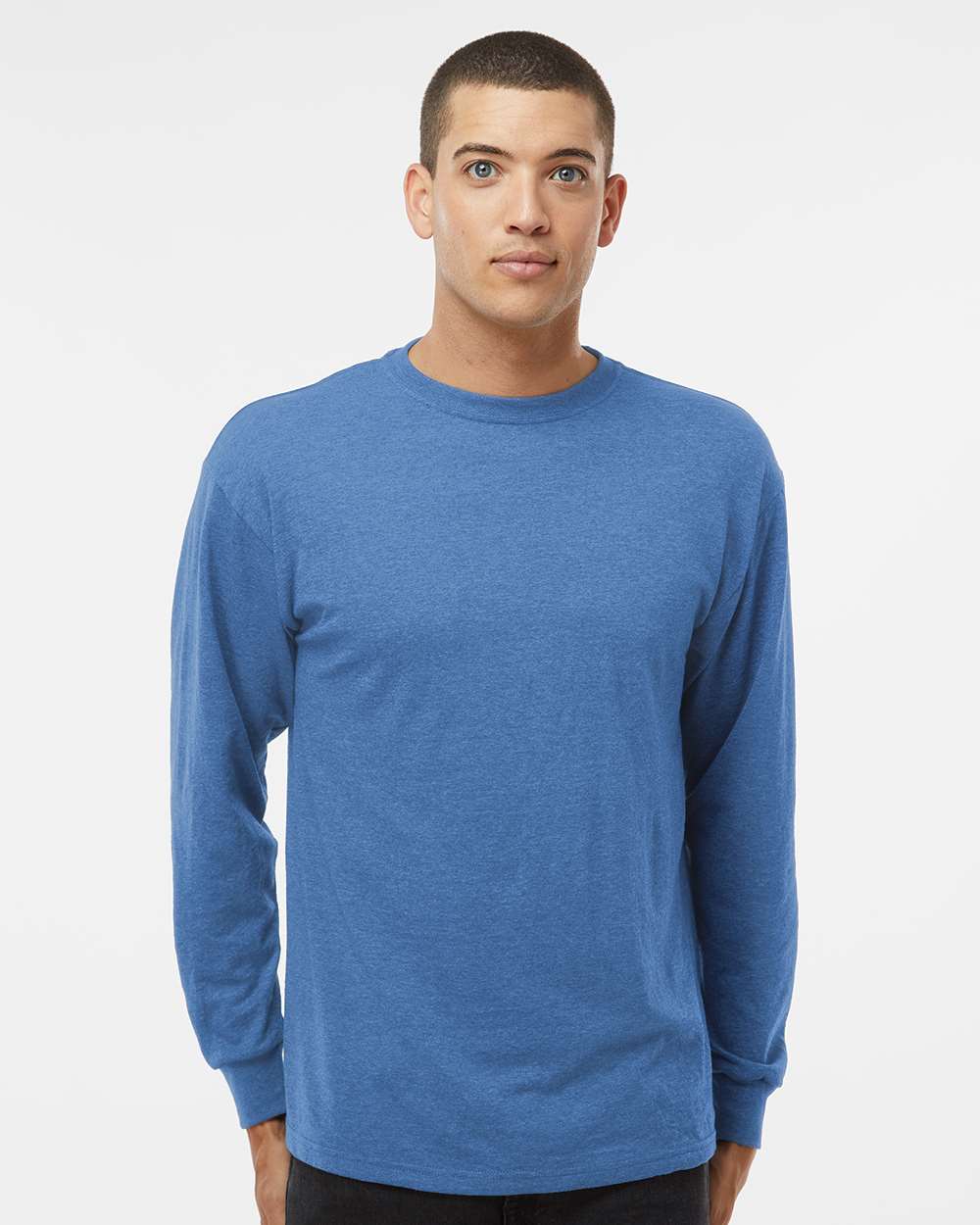 Unisex Gold Soft Touch Long Sleeve T-Shirt – 4820 – Heather Royal