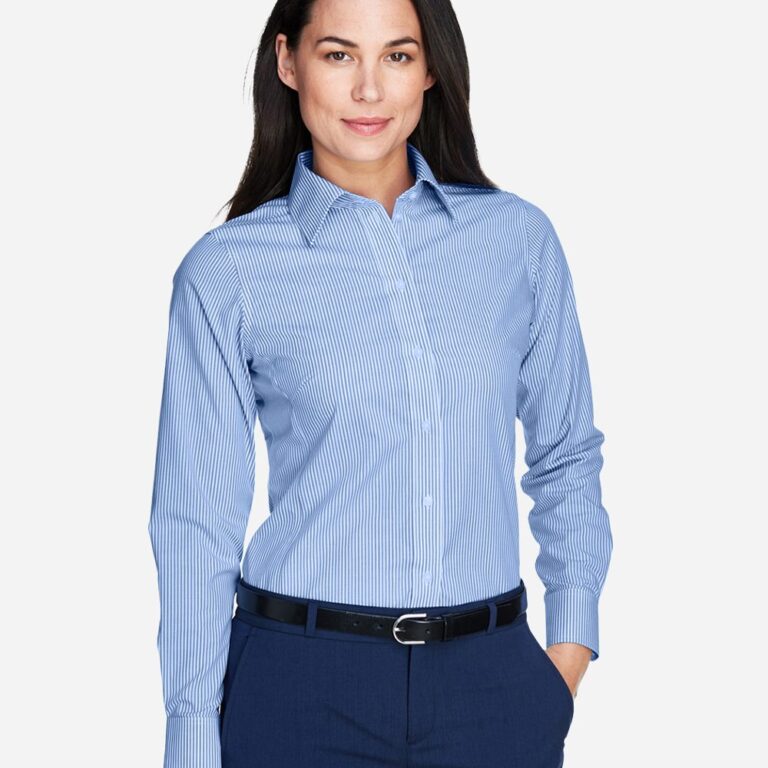 Women's Crown Collection® Banker Stripe Woven Dress Shirt – D645W