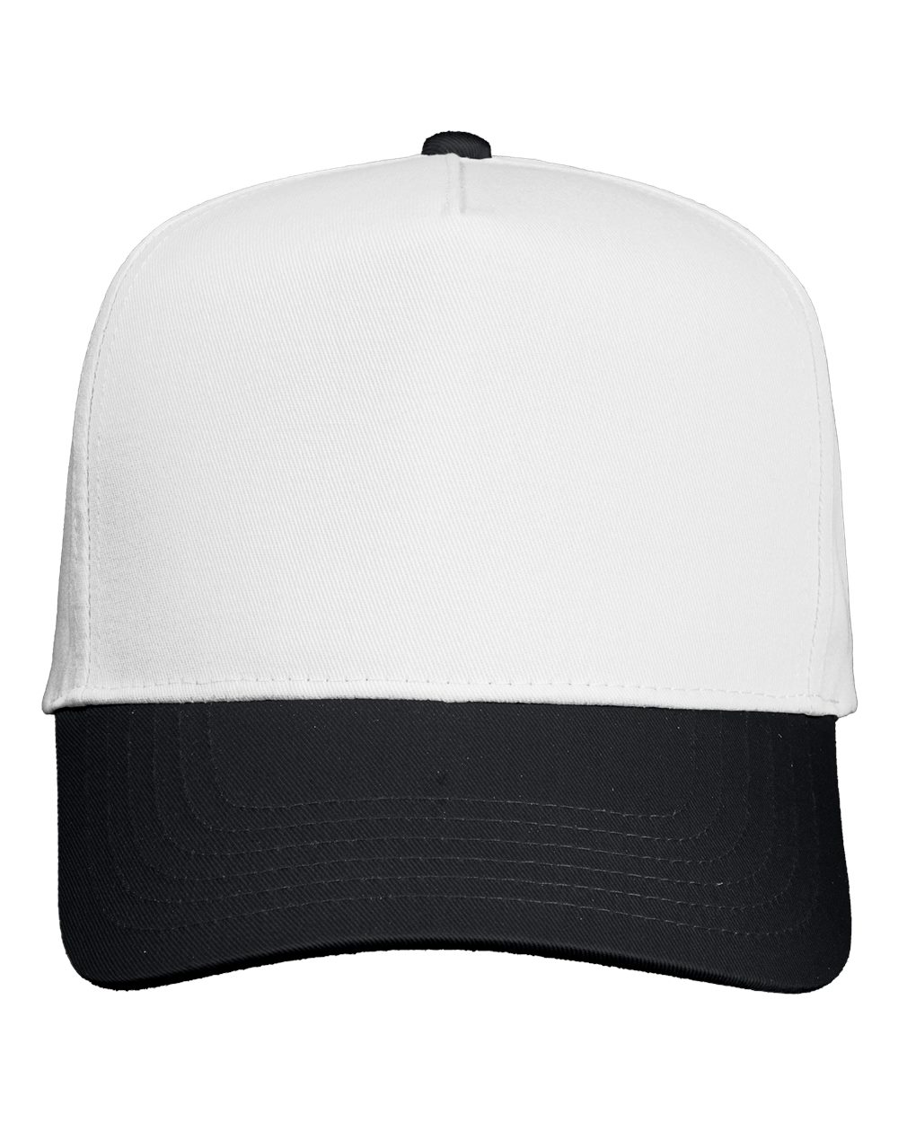 Five-Panel Twill Cap – 8869 – White/ Black